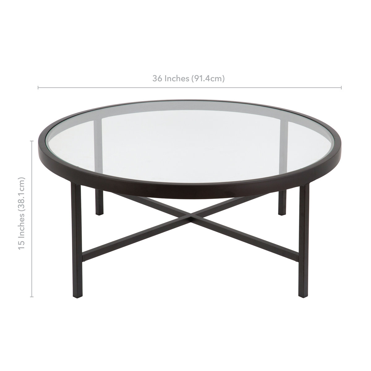 Etta Avenue™ Thorin Glass Cross Legs Coffee Table & Reviews Wayfair